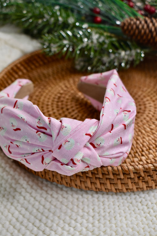 Cotton Candy Santa Knotted Headband