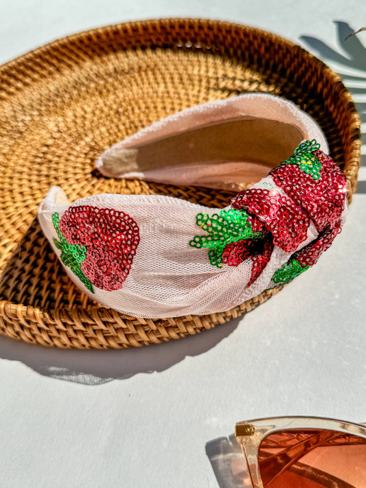 Strawberry Fields Knotted Headband