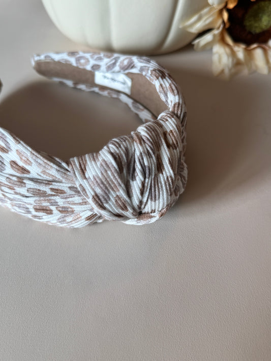 Cinnamon Spots Knotted Headband