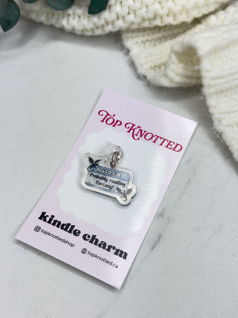 Probably Reading Fantasy Kindle Charm