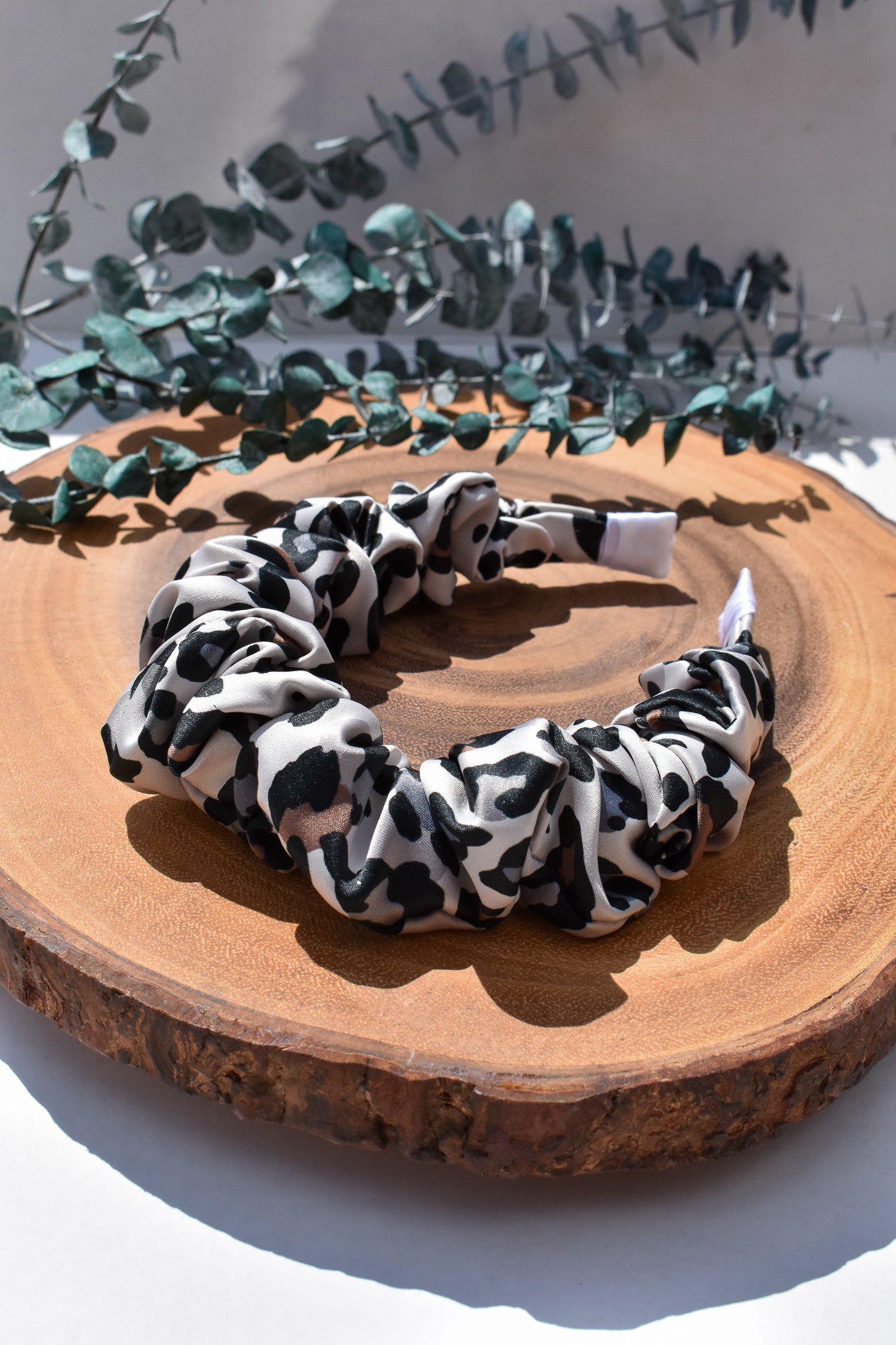 Satin Leopard | Scrunchie Headband