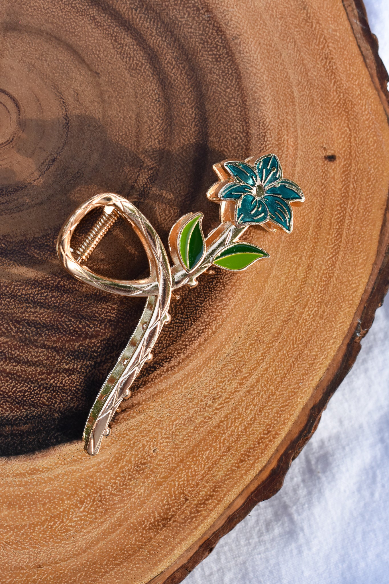 Blue | Gold Flower Claw