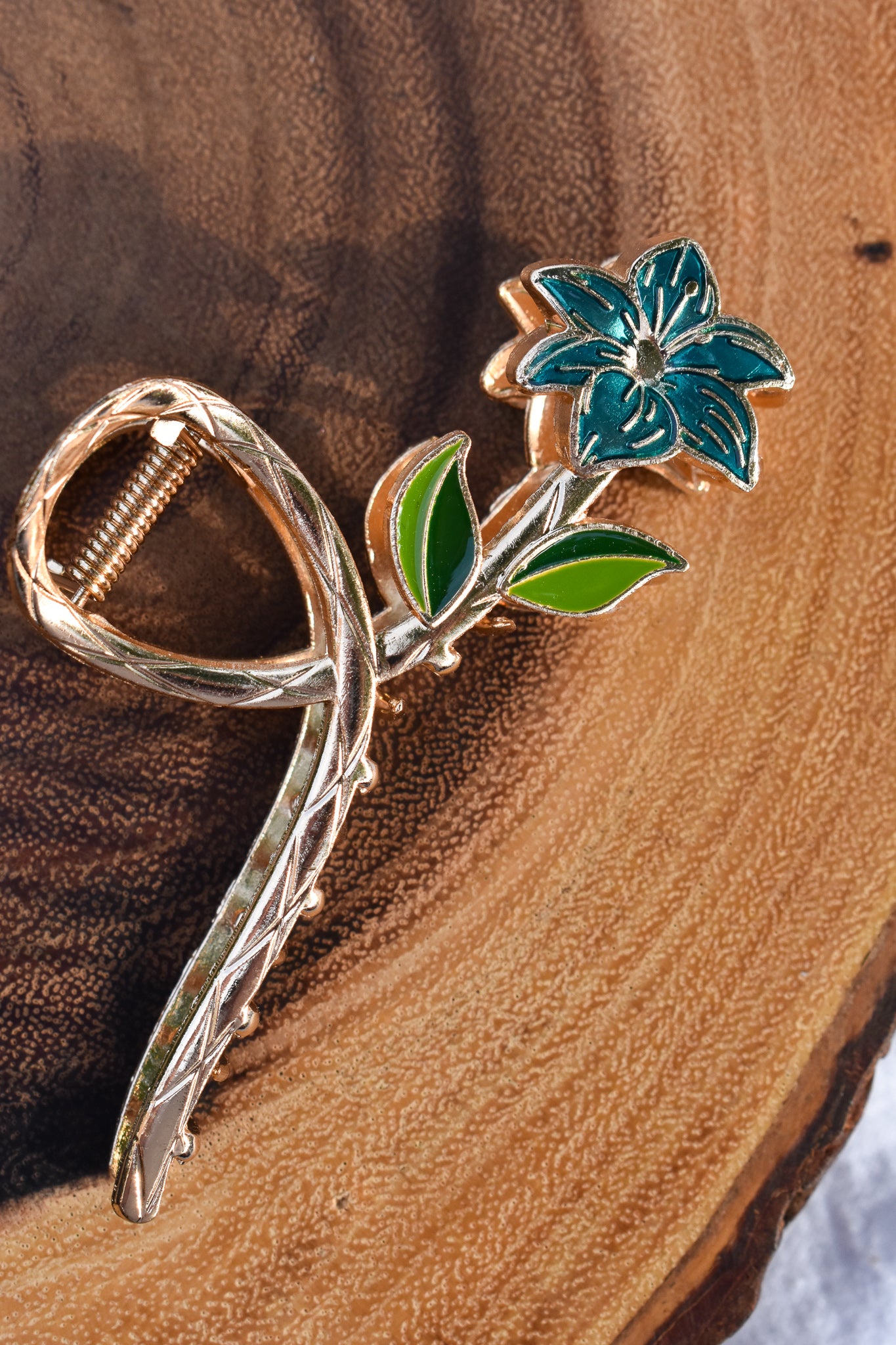 Blue | Gold Flower Claw