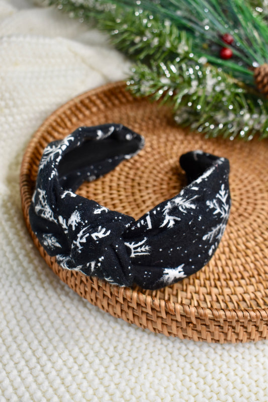 Midnight Snow Knotted Headband