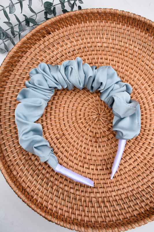 Ice Blue Scrunchie Headband