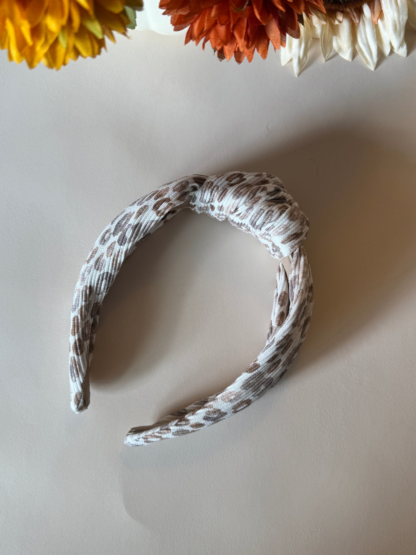 Cinnamon Spots Knotted Headband