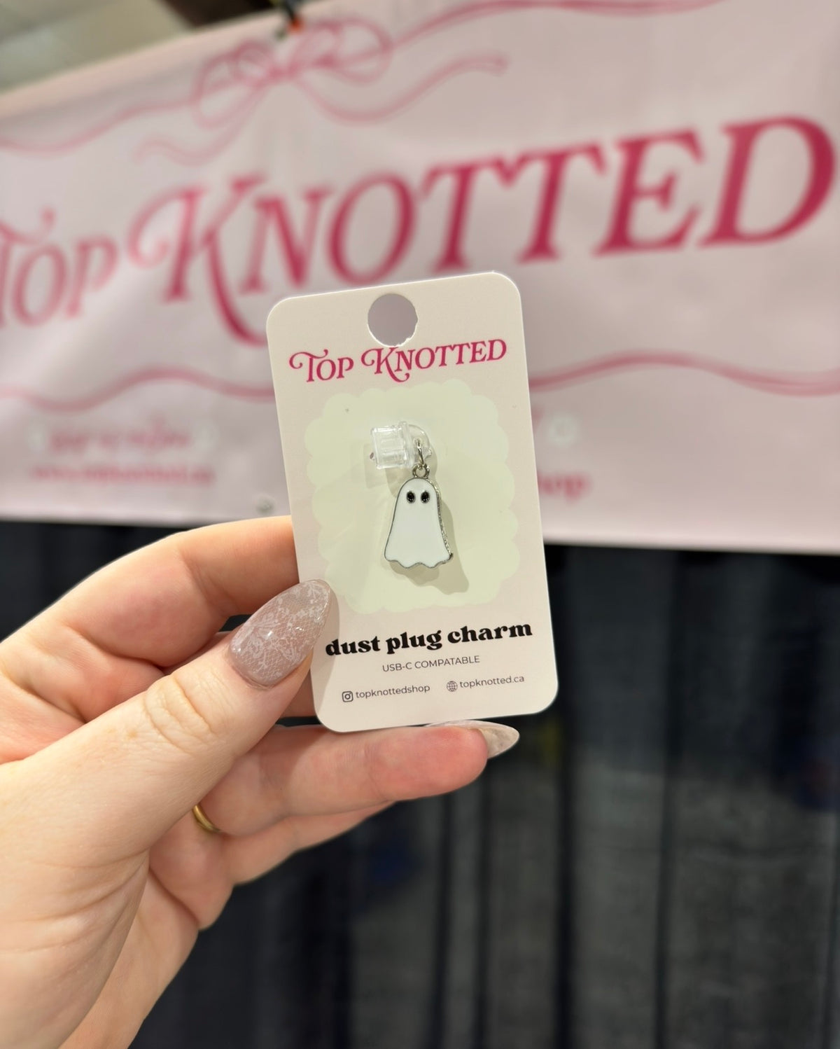 Ghost Kindle & USB-C Dust Plug Charm