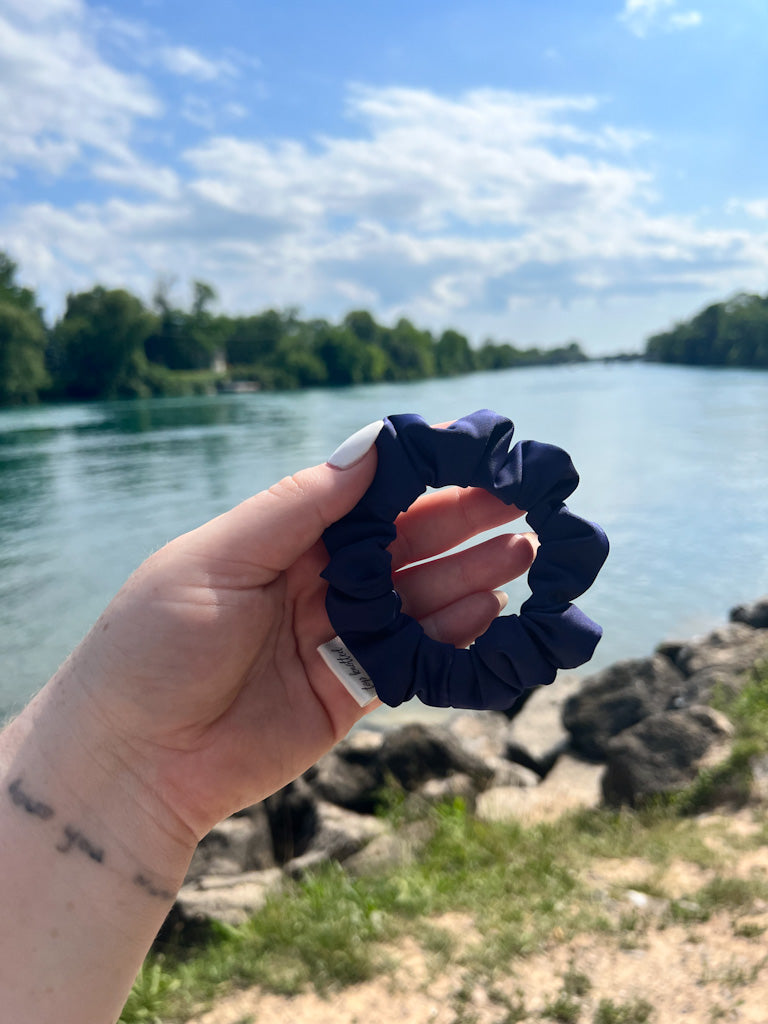 In the Navy Skinny Swim Scrunchie