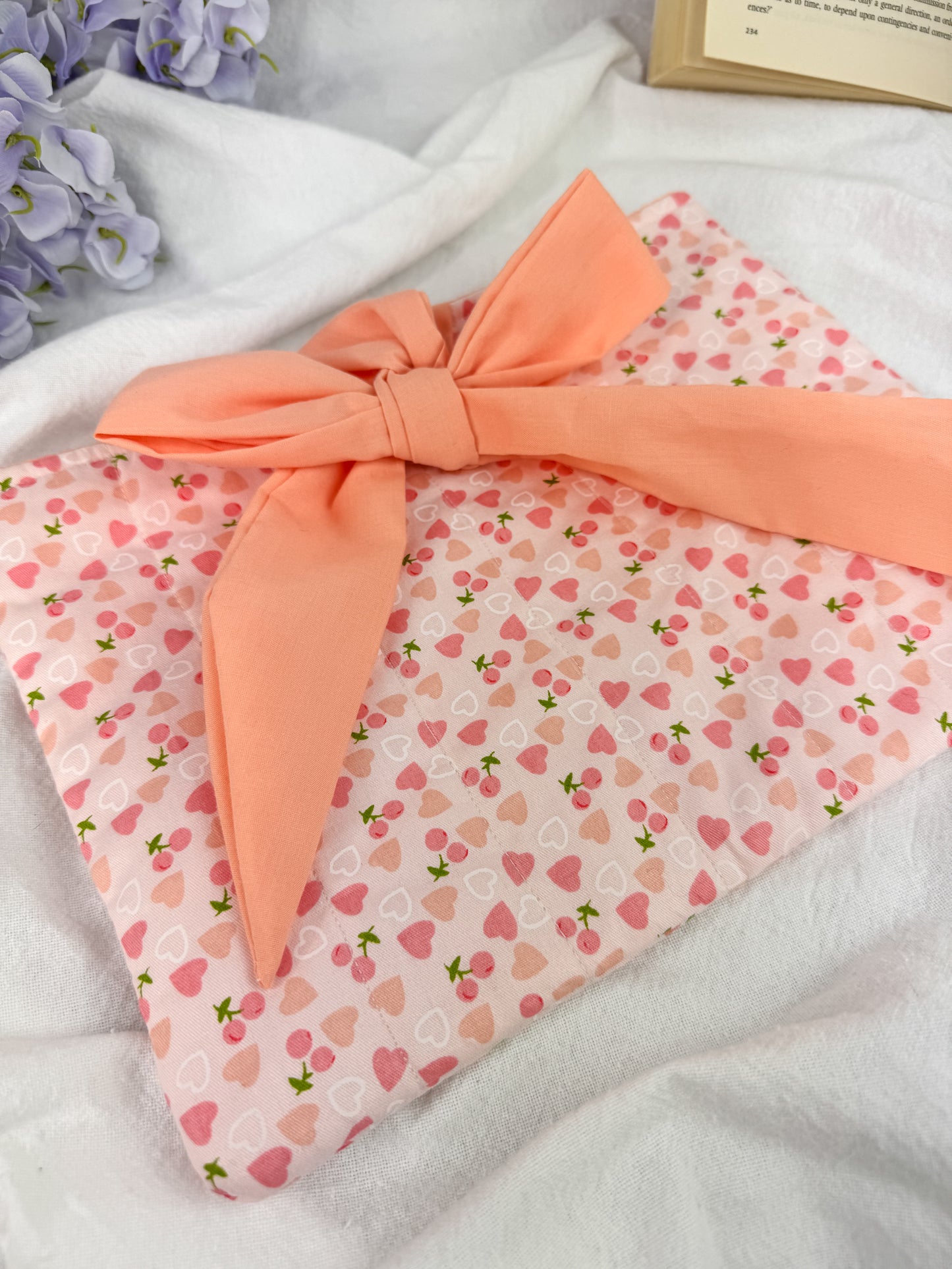 Cherry Daydreams Quilted Book Sleeve