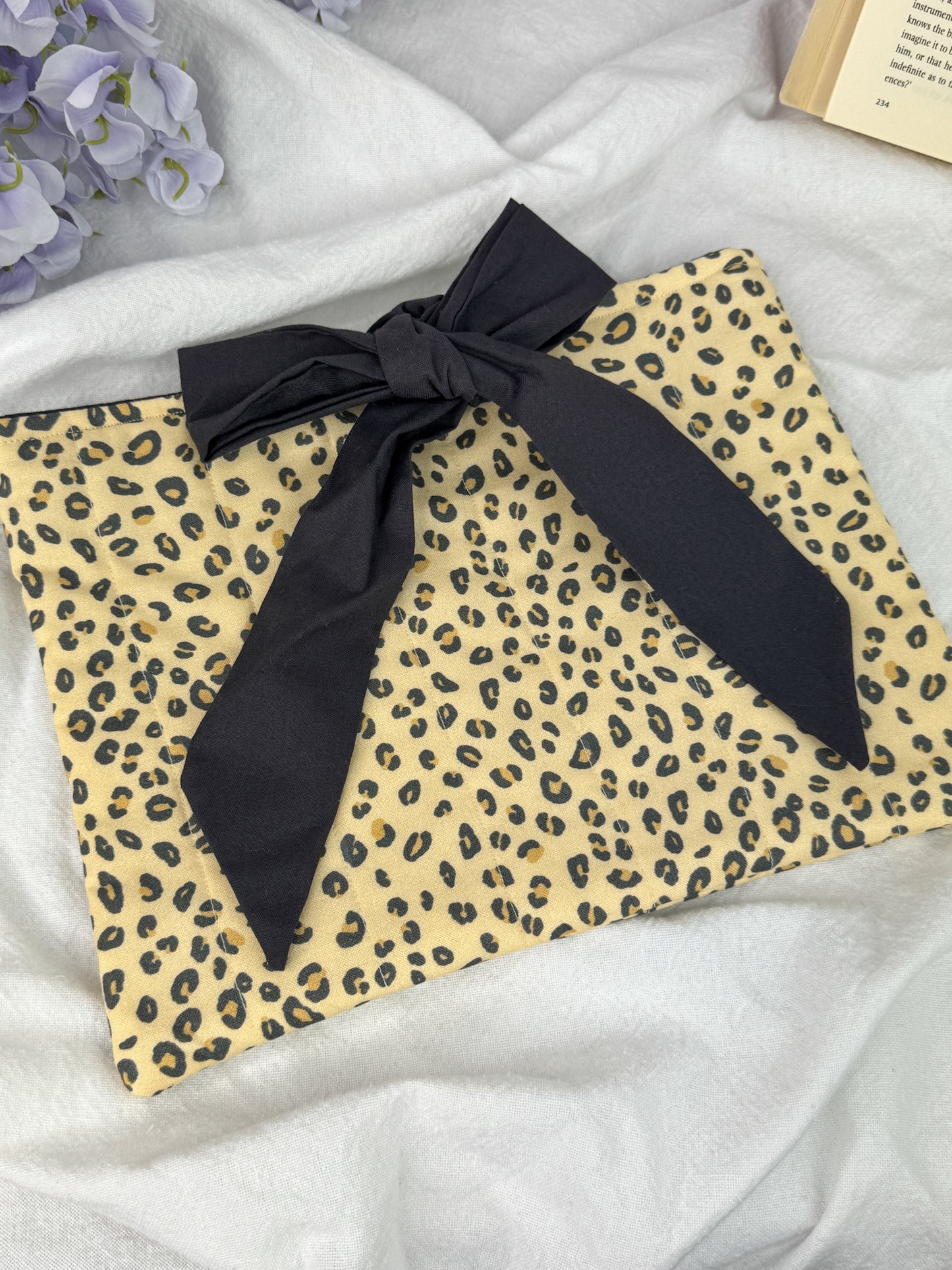 Wild Leopard Quilted Book Sleeve