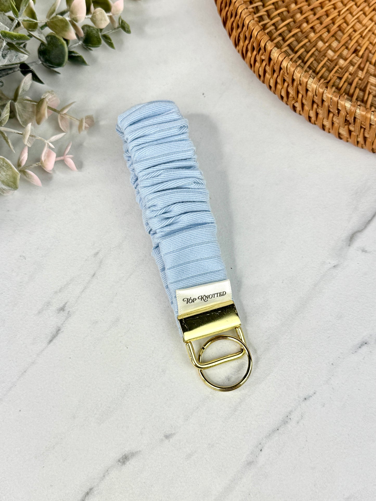 Blue Tides Scrunchie Wristlet