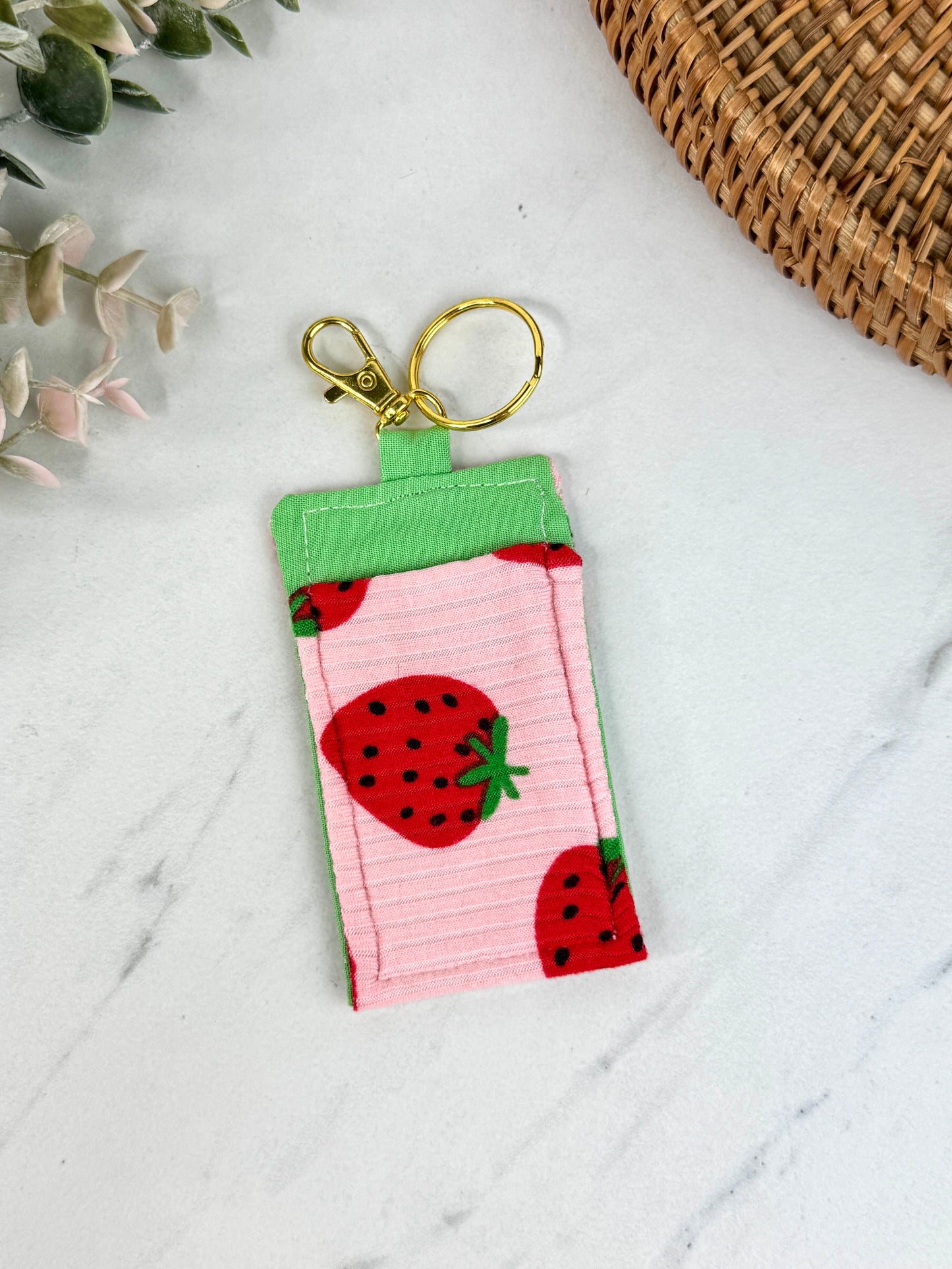 Strawberry Swirl Lip Balm Keychain