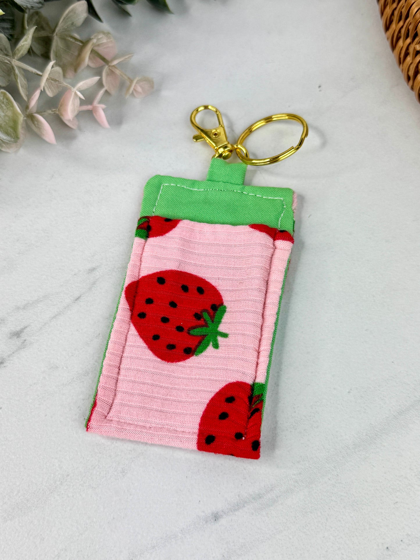 Strawberry Swirl Lip Balm Keychain