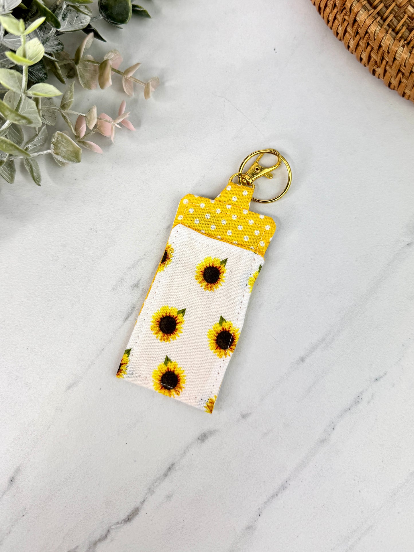 Sunflowers Lip Balm Keychain