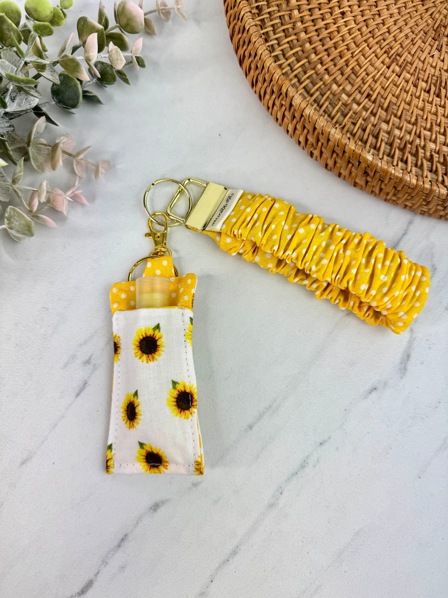 Sunflowers Lip Balm Keychain