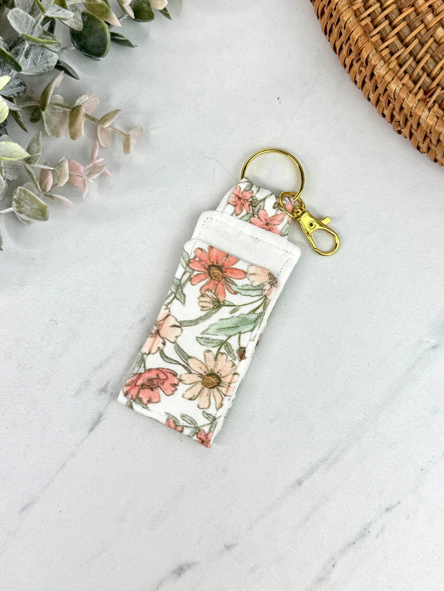 Heirloom Flora Lip Balm Keychain