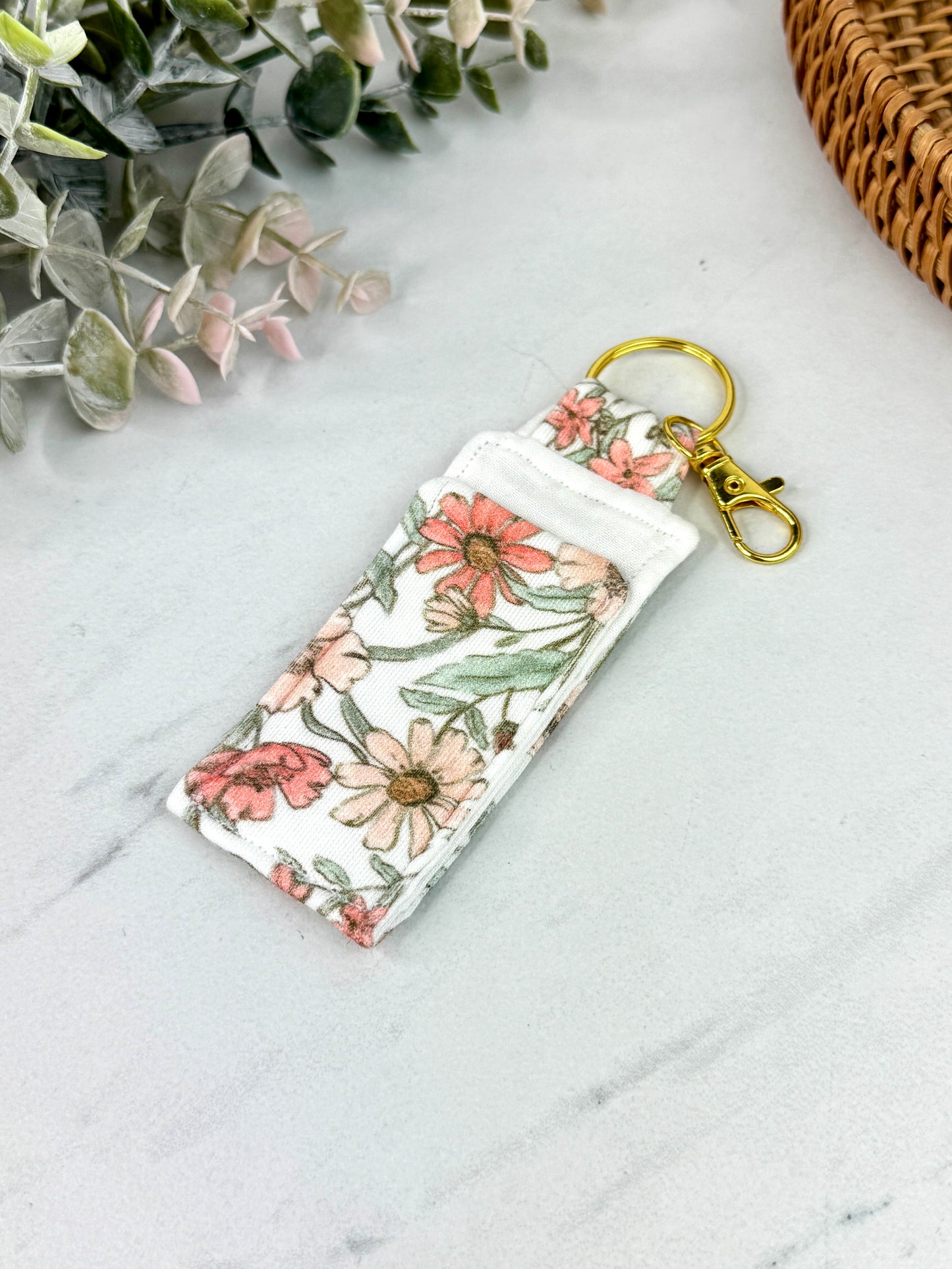 Heirloom Flora Lip Balm Keychain