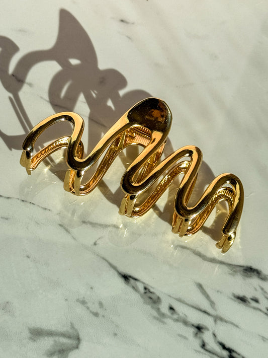 Golden Waves Claw Clip