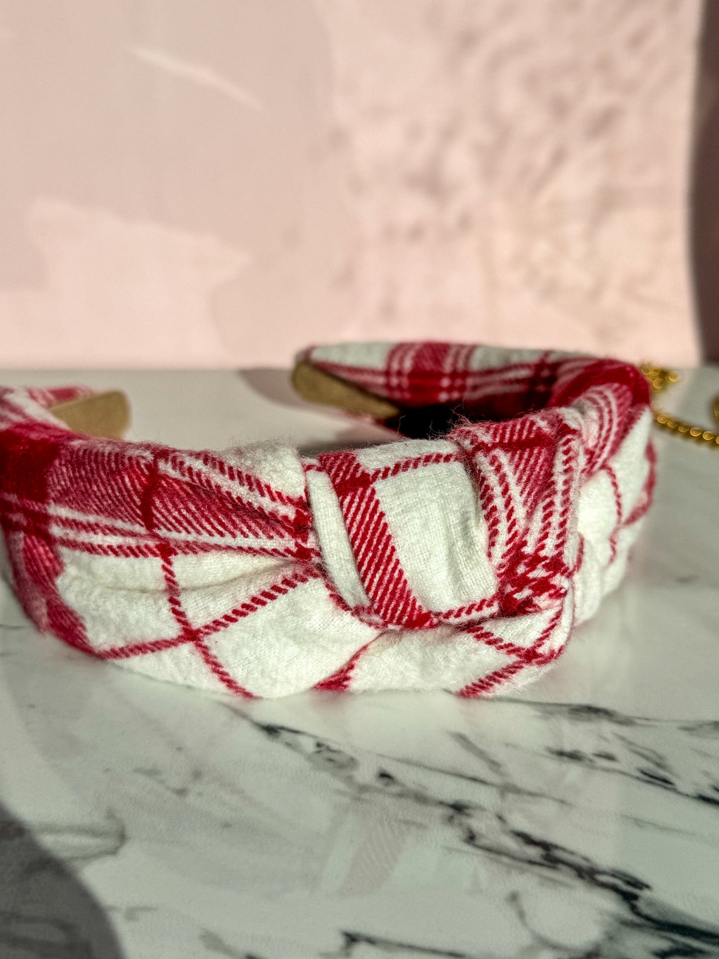 Cranberry Plaid | Knotted Headband