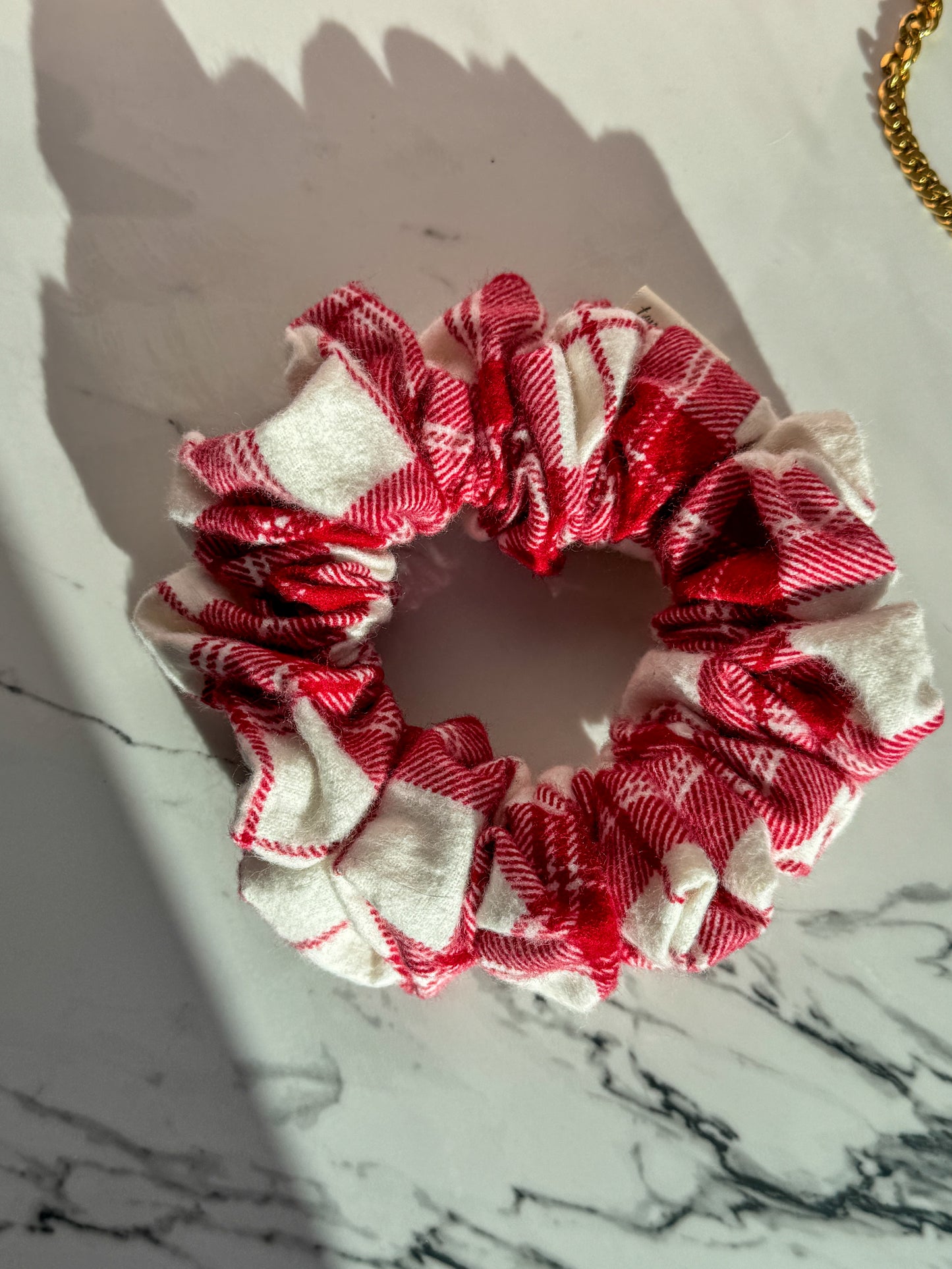 Cranberry Plaid Scrunchie