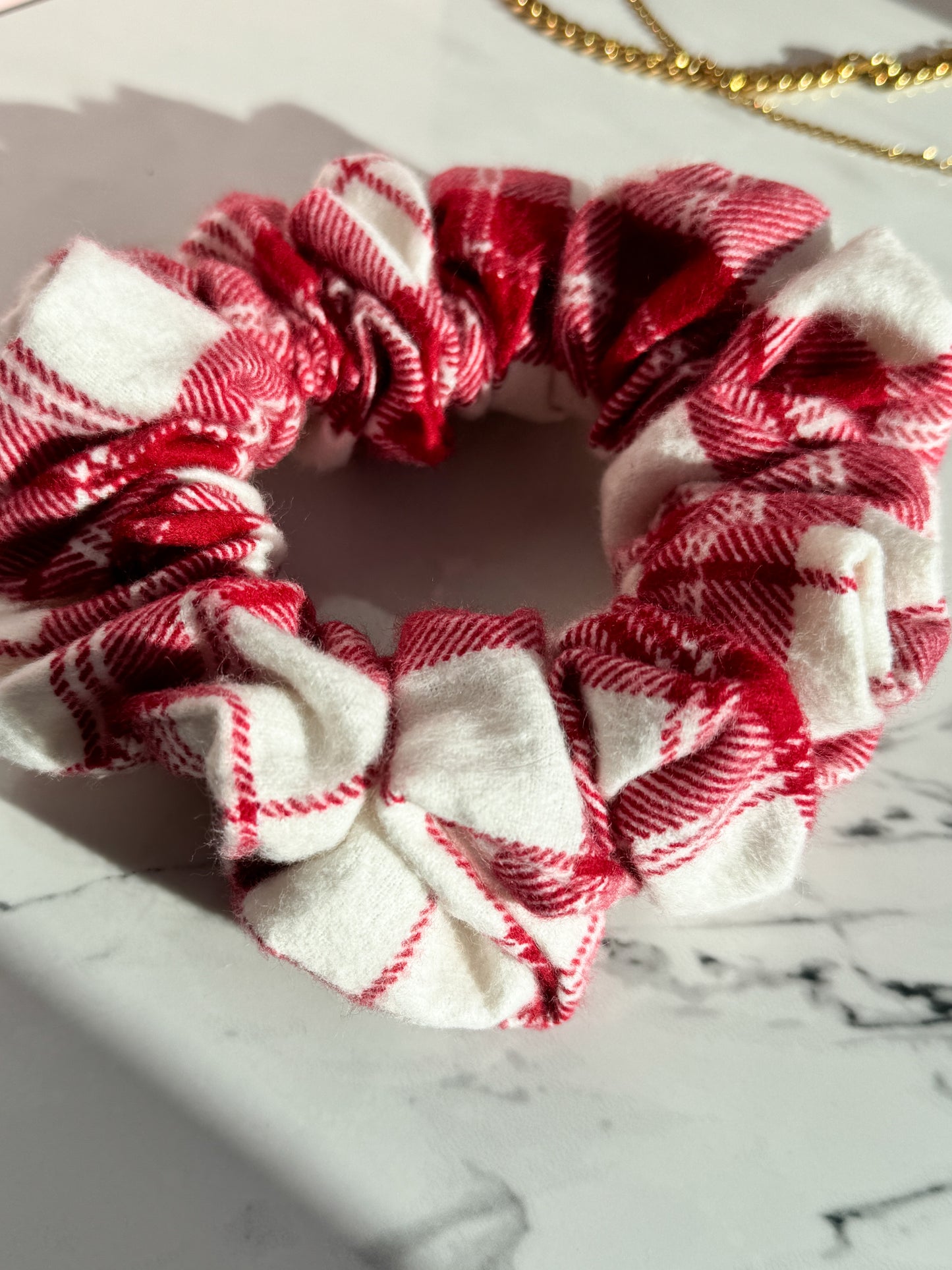 Cranberry Plaid Scrunchie