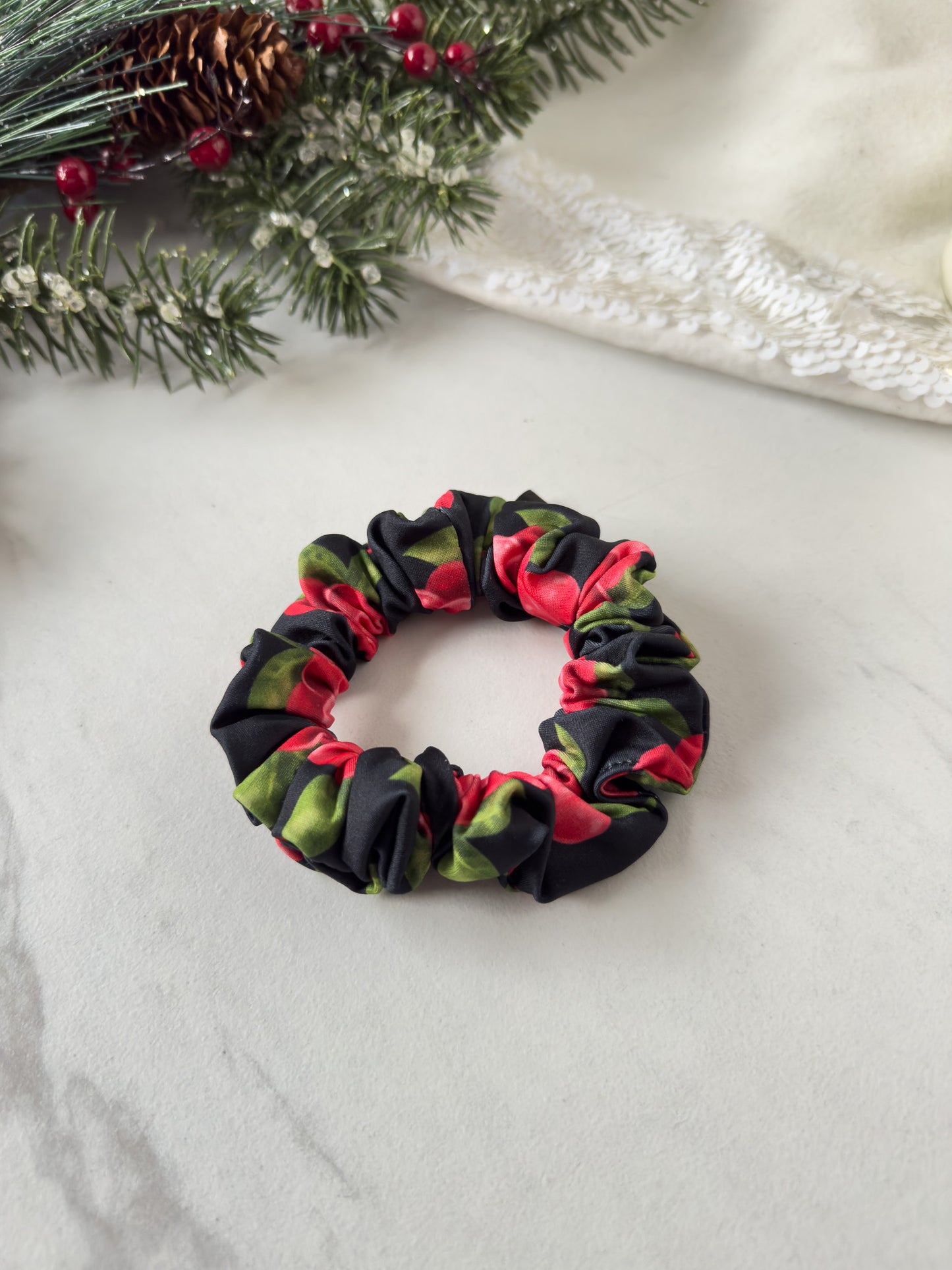Black Berry Skinny Scrunchie