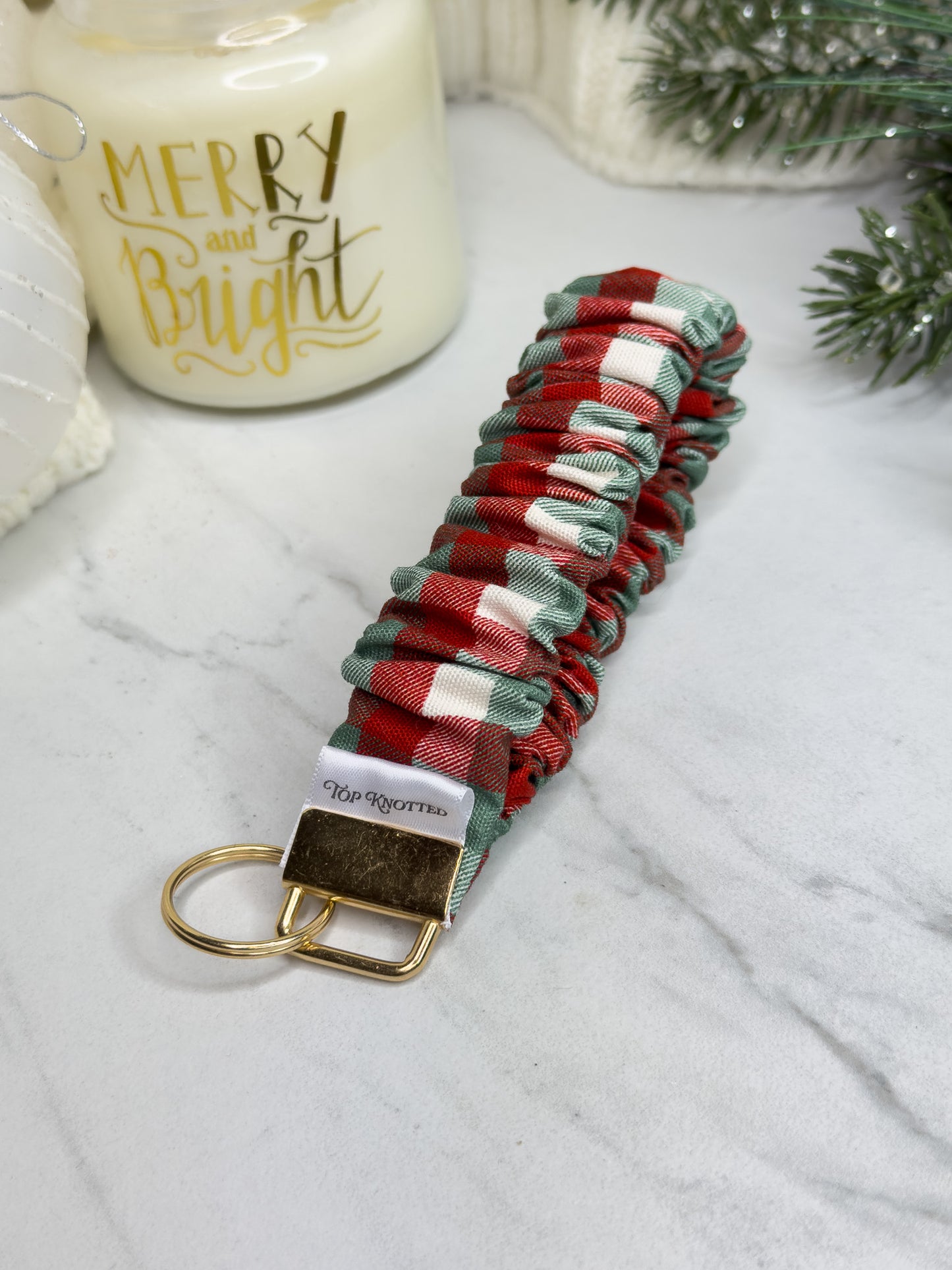 Plaid-Mas Scrunchie Wristlet