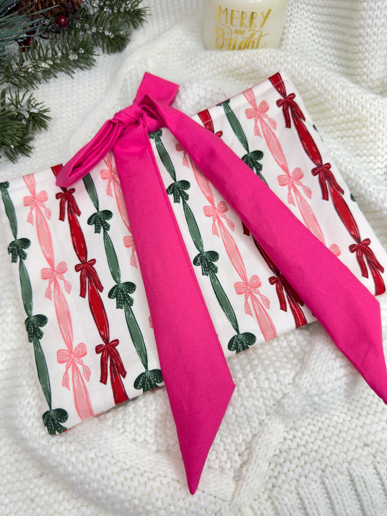 Merry Bows Quilted Book Sleeve