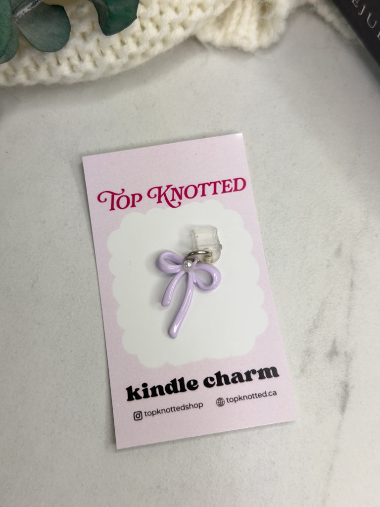 Purple Bow Kindle Charm