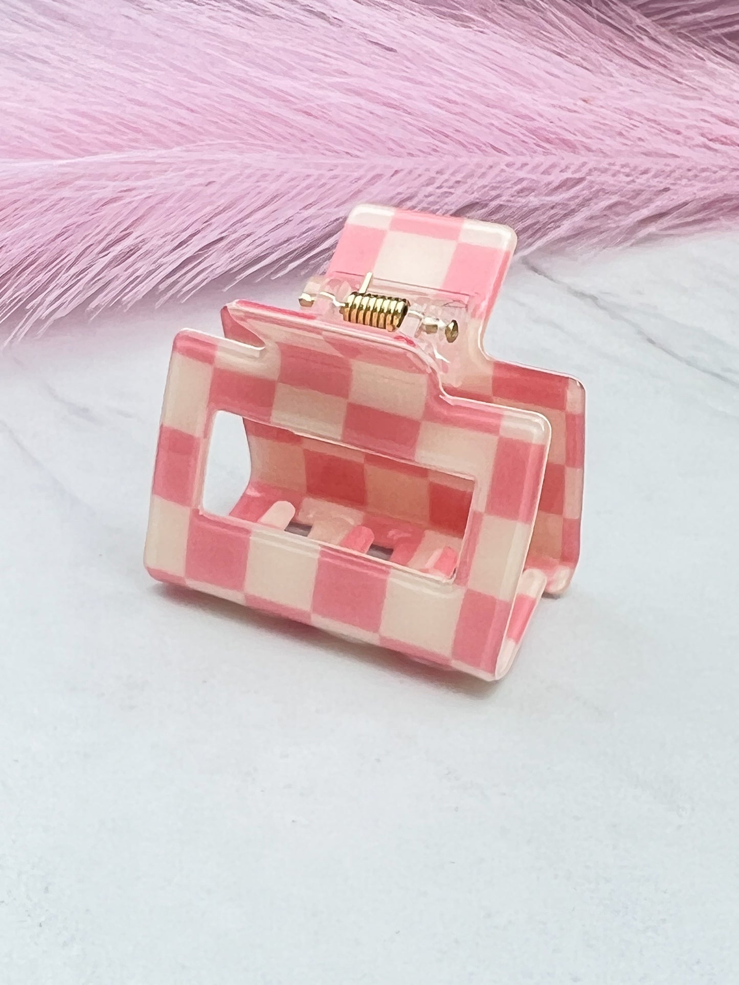 Think Pink | Checkered Square Claw
