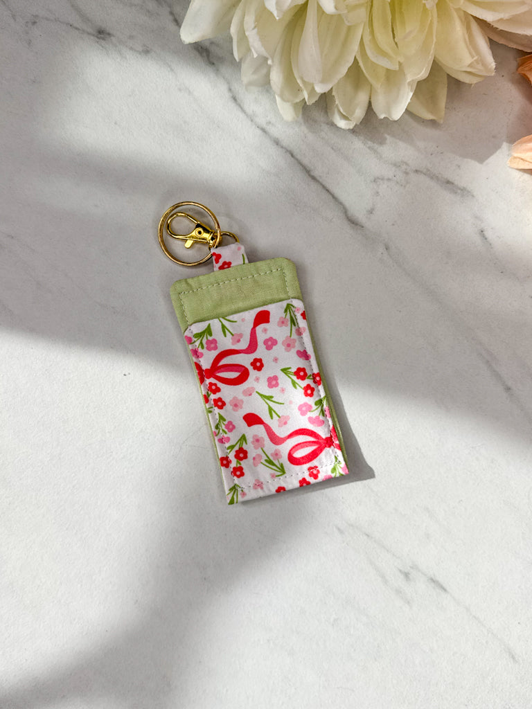 Floral Bow Lip Balm Keychain