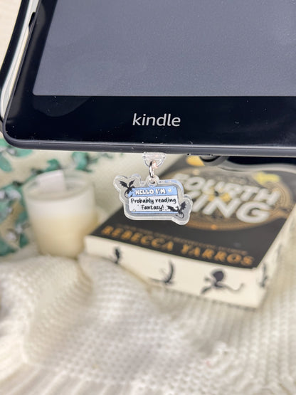 Probably Reading Fantasy Kindle Charm