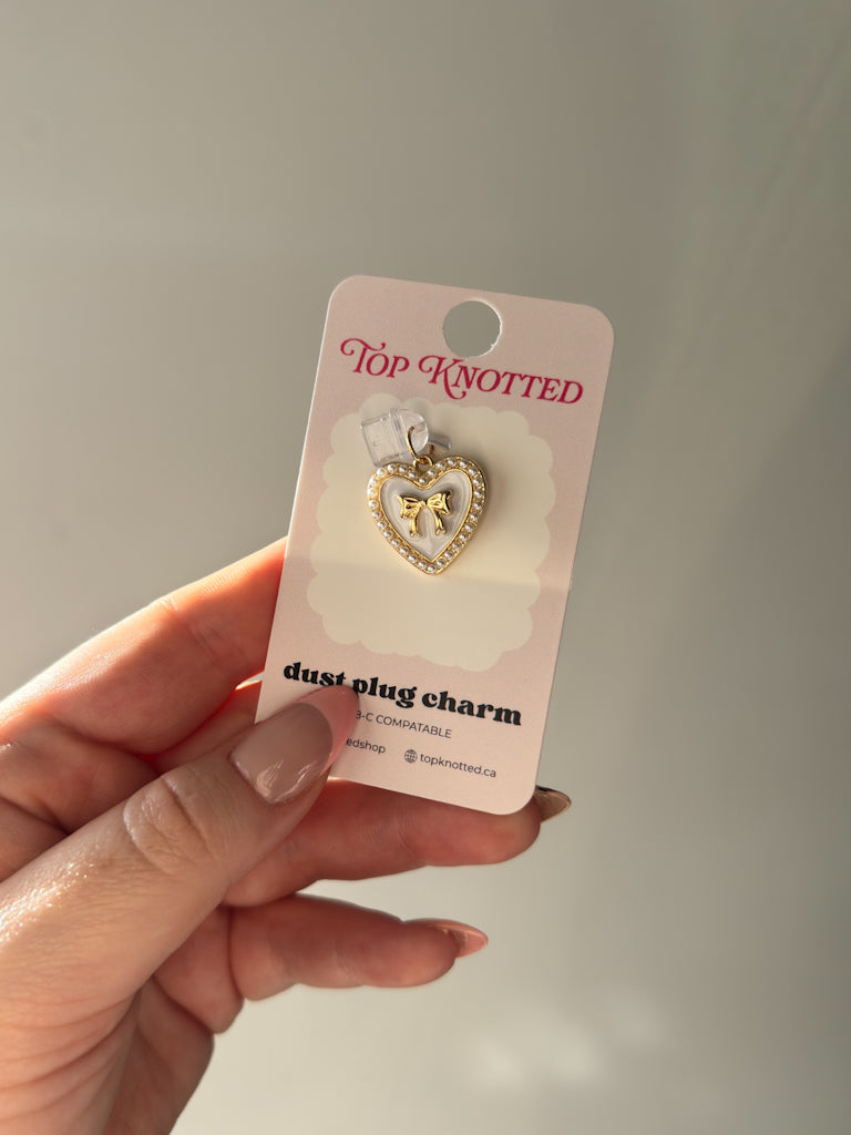 Sweetheart Bow Kindle & USB-C Dust Plug Charm
