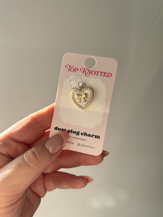 Sweetheart Bow Kindle & USB-C Dust Plug Charm