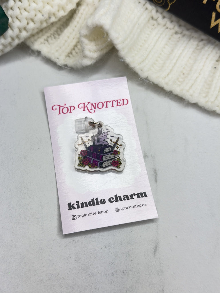 Fantasy Book Stack Kindle Charm