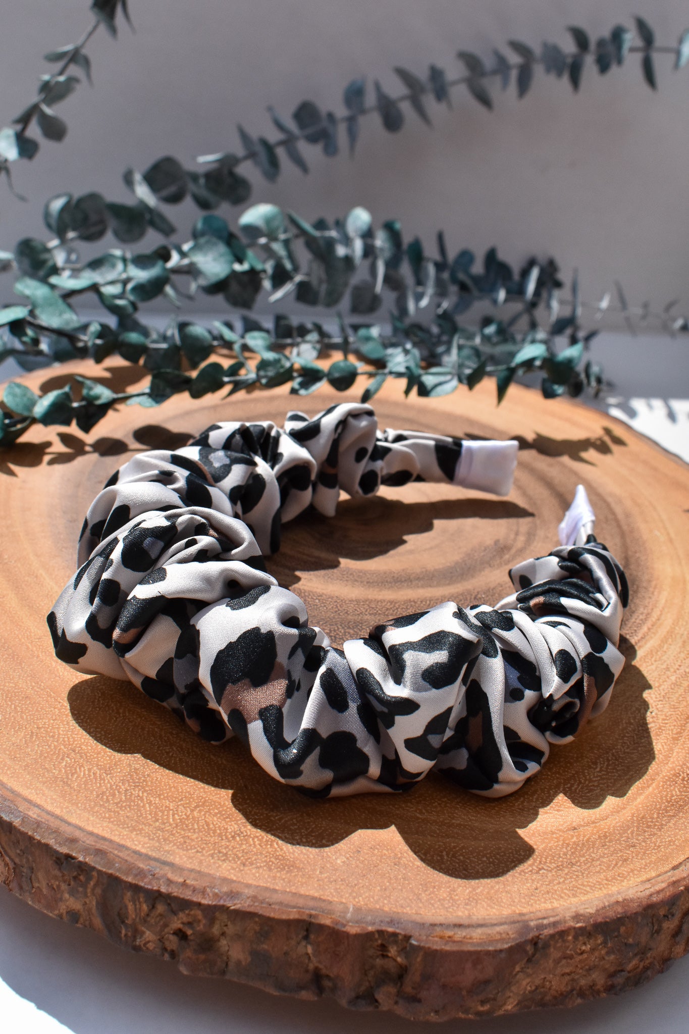 Satin Leopard | Scrunchie Headband