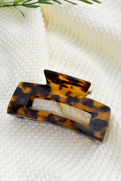 Dark Tortoise Square Claw Clip