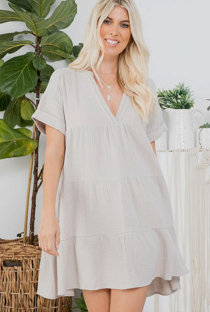 Cotton Clouds Tiered T-Shirt Dress - 1X