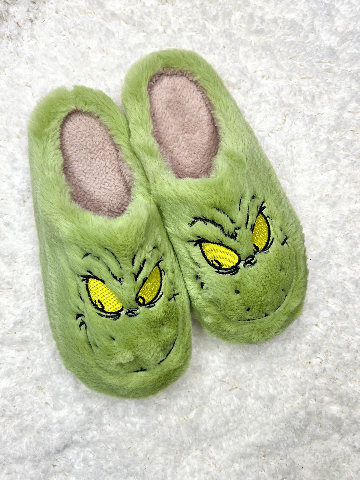 Fuzzy Grinch Slippers