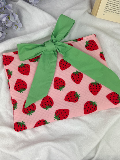 Strawberry Swirl Quilted Book Sleeve