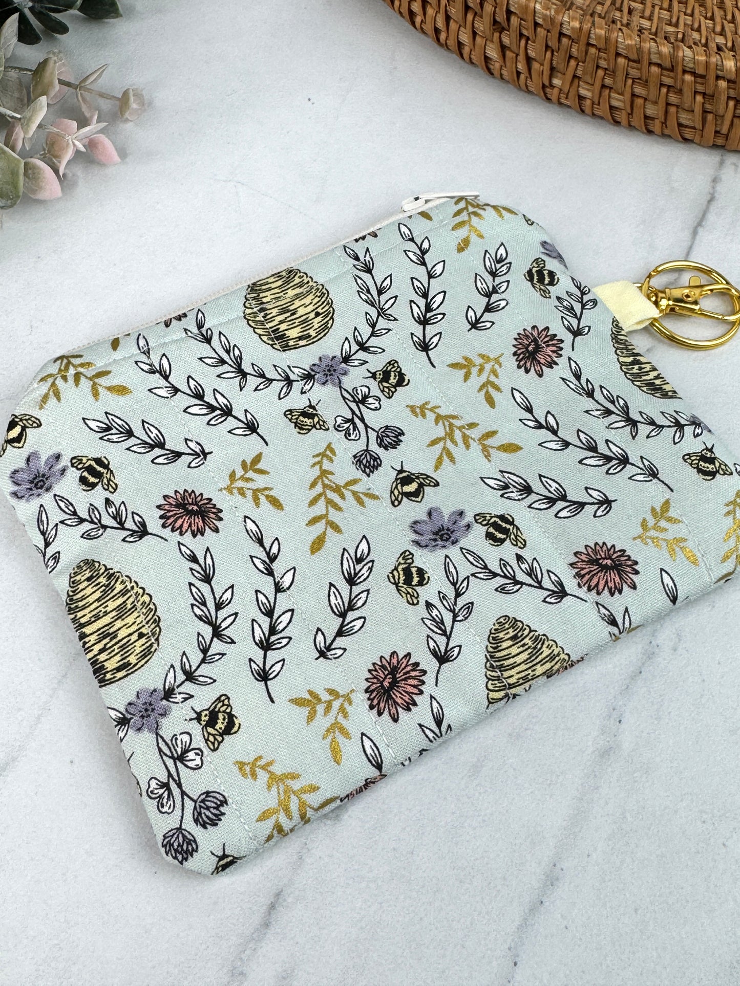 Golden Hive Mini Wallet Keychain