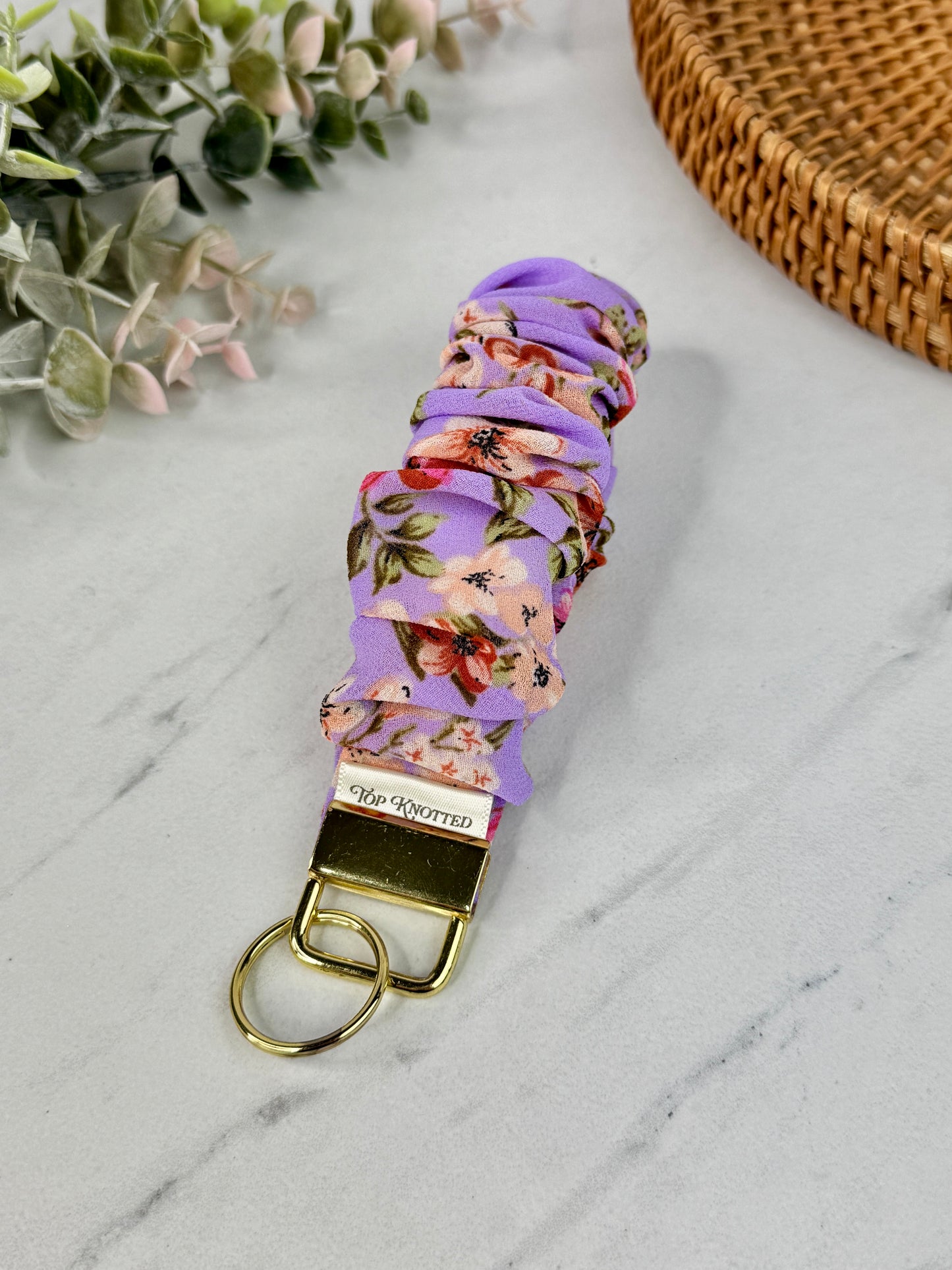 Violet Garden Scrunchie Wristlet
