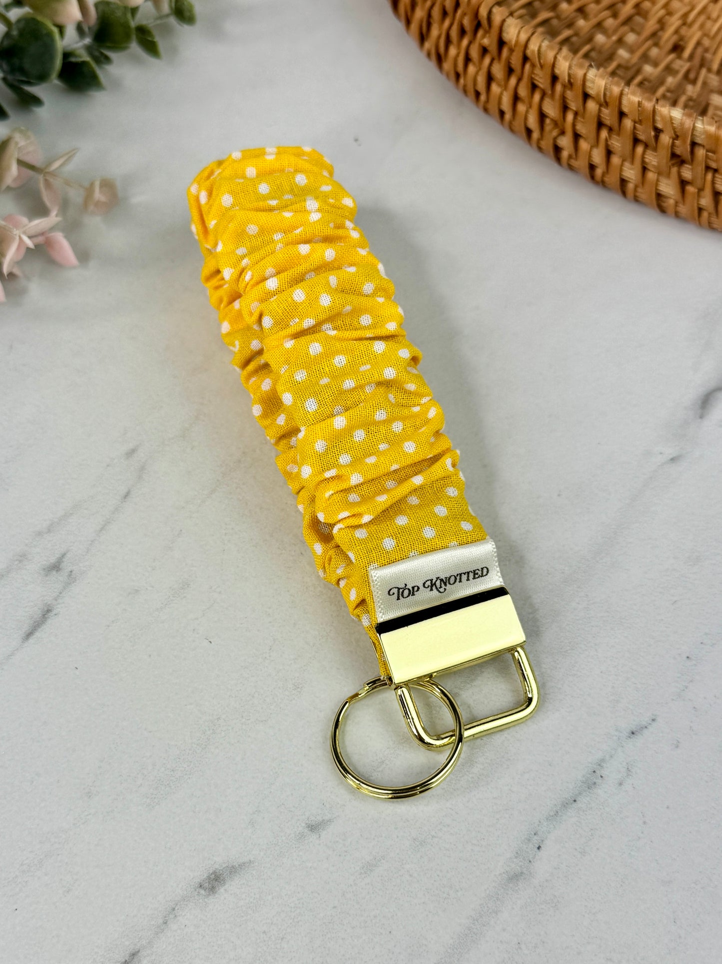 Sunny Dots Scrunchie Wristlet