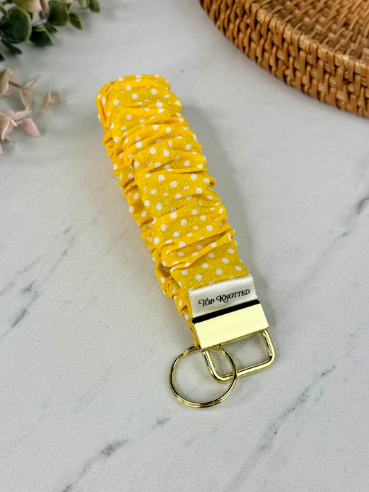 Sunny Dots Scrunchie Wristlet
