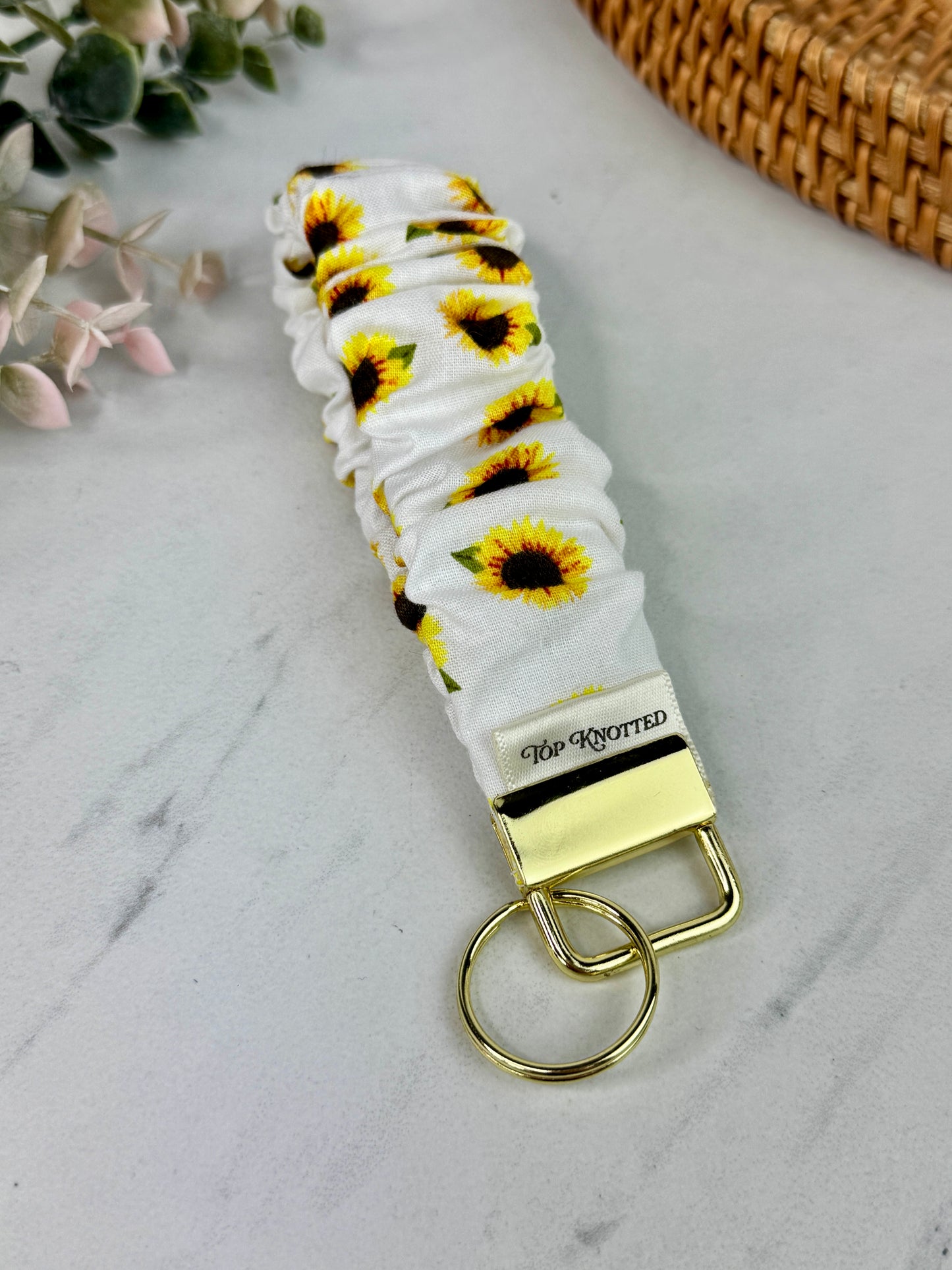 Sunflowers Scrunchie Wristlet
