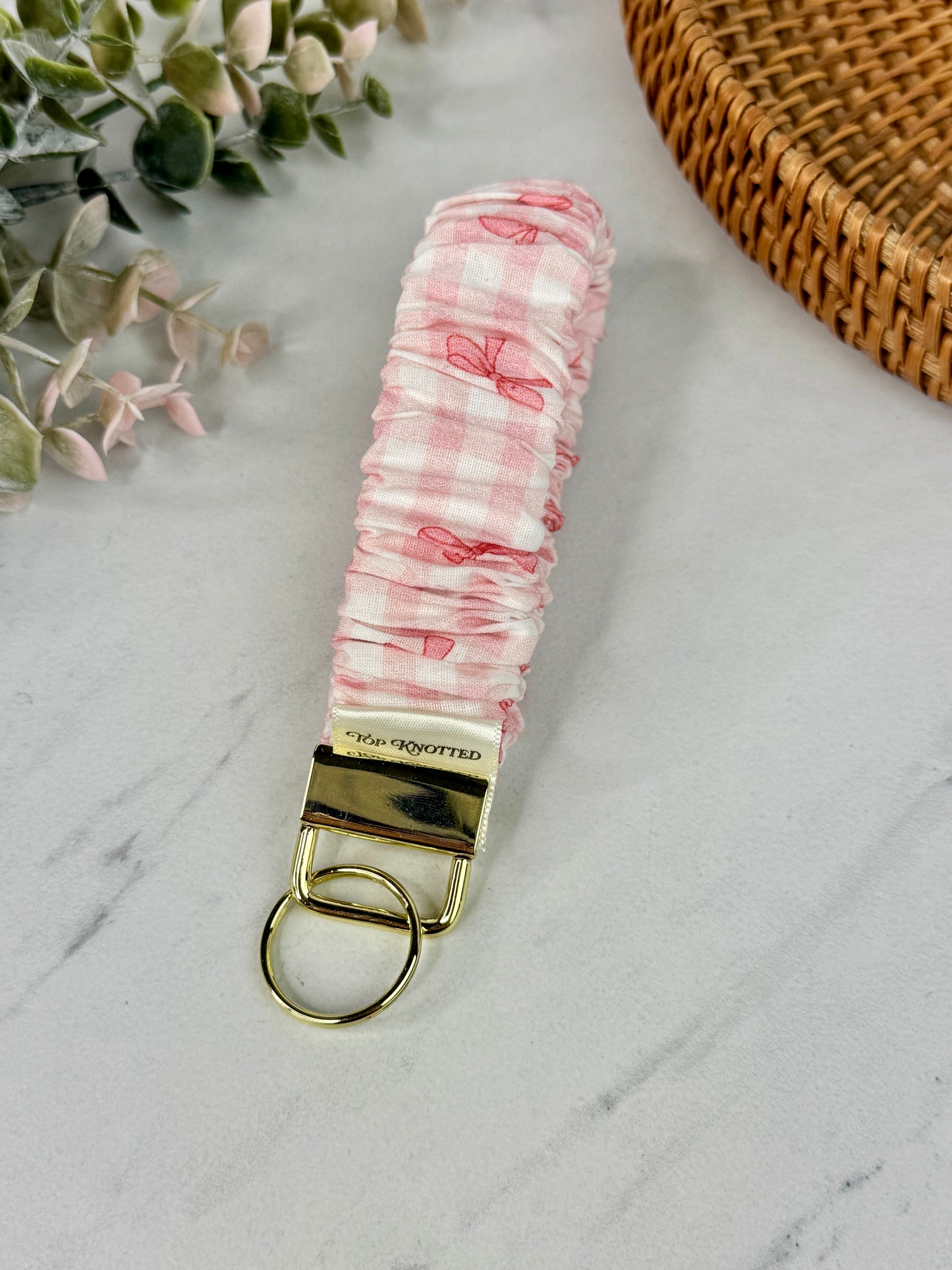 Pink Picnic Scrunchie Wristlet