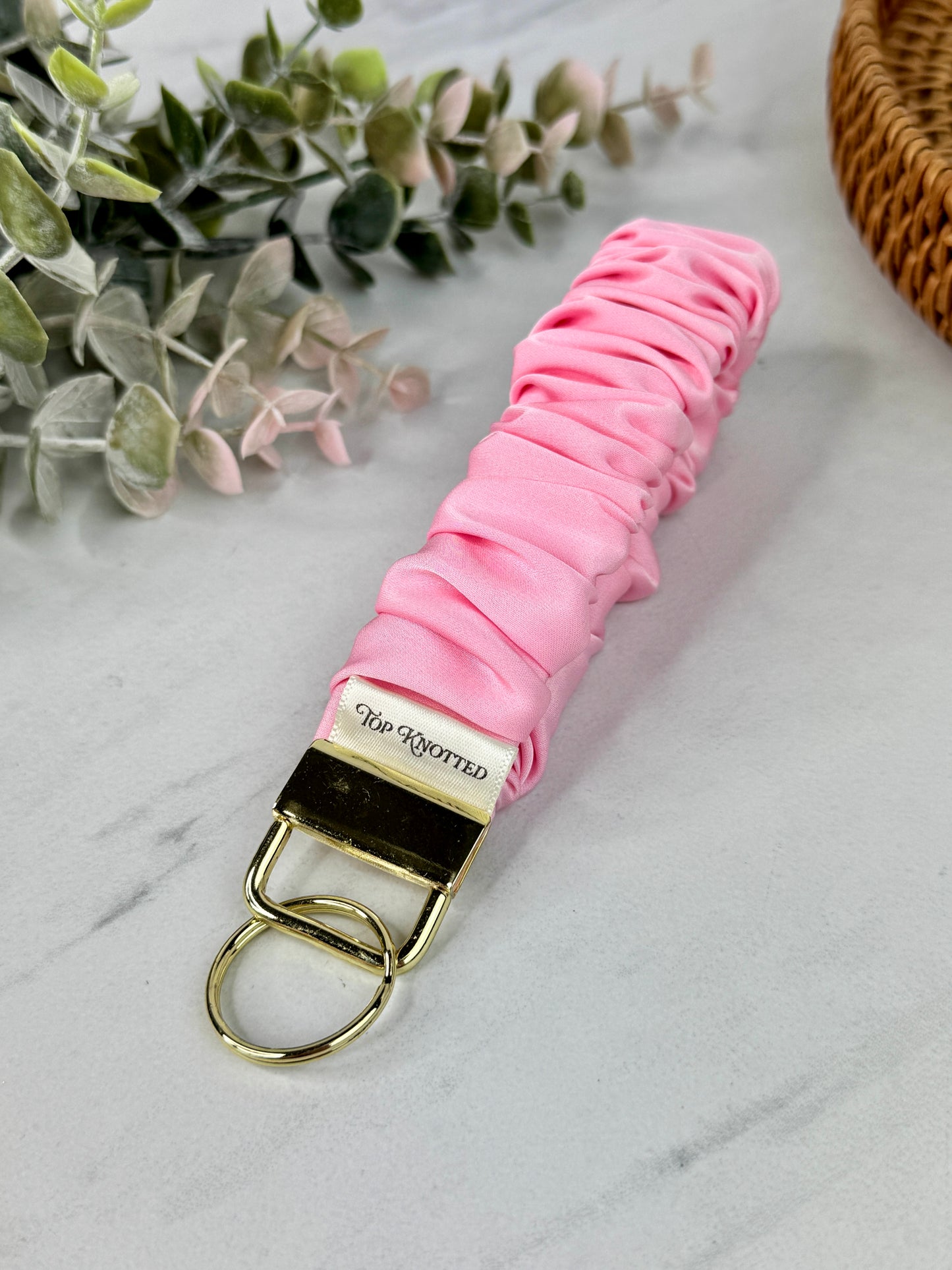 Blush Belle Satin Scrunchie Wristlet