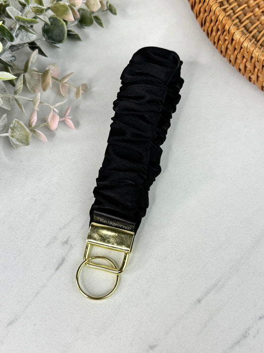 Black Satin Scrunchie Wristlet