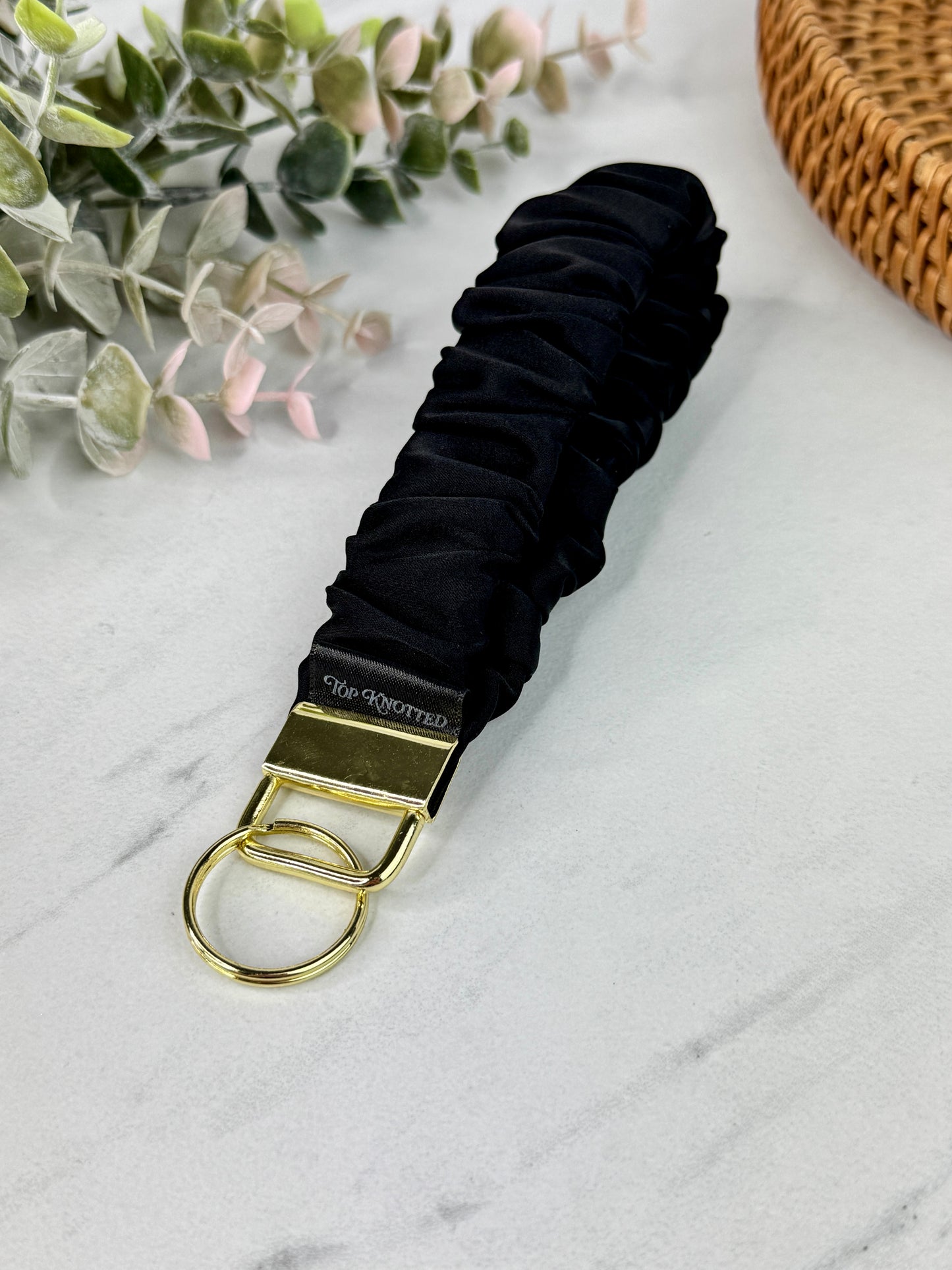 Black Satin Scrunchie Wristlet