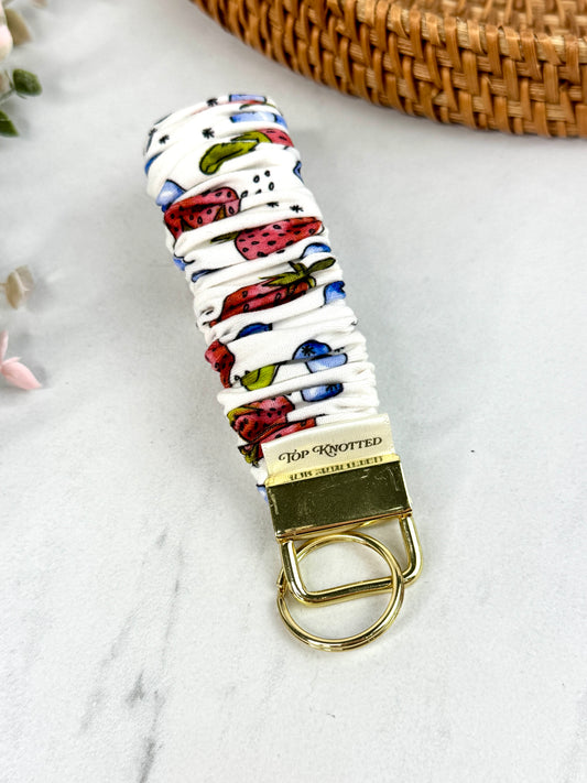 Berries and Cream Scrunchie Wristlet